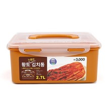황토 누름 김치통, 3.5L, 1p