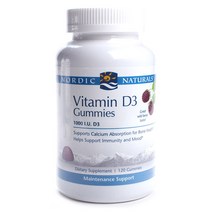 노르딕내츄럴스 비타민 D3 1000IU 구미 글루텐 프리, 120개입, 1개
