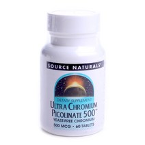 소스내츄럴스 울트라 크롬 피콜리네이트 500mcg 타블렛, 60개입, 1개
