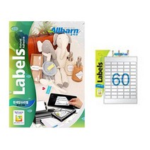 [올바른] 흰색방수라벨 (레이저용) -60칸(5X12), 60칸, 1개