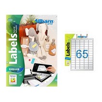 [올바른] 흰색방수라벨 (잉크젯용) -65칸(5X13), 25매, AL065PI, 65칸