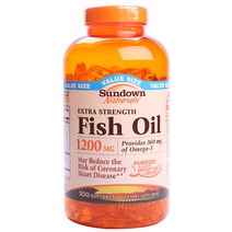 선다운네츄럴스 피쉬 오일 1200mg 소프트젤 글루텐 프리 무설탕, 300개입, 1개
