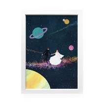 일러스트액자 웨딩댄싱, MDF화이트