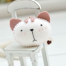 [난쟁이똥자루] (펠트DIY) (핸드폰고리DIY) 도도한 냐옹이, 2개