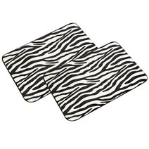 코시나 지브라패턴 발매트 2개, 화이트 + 블랙