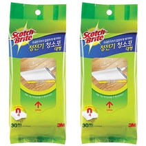 스카치브라이트 정전기 청소포 대형 30매입, 2개