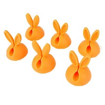 17st 토끼귀 케이블 홀더, 오렌지, 6개입 x 2개