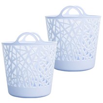 올맘 다용도 대용량 빨래바구니 40L, 스카이블루, 2개