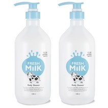 플로르드망 프레시 밀크 대용량 바디샤워 머스크/파우더향 1+1, 1000ml, 2개