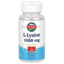 Kal L-라이신 1000mg 하이 포텐시 타블렛, 50개입, 1개
