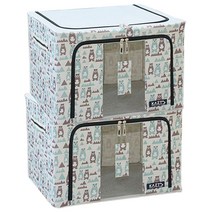 가쯔 와이어 리빙박스 고급형 66L, 폴라베어, 2개