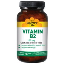 Country Life Vitamins 비타민 B2 100 mg 타블렛, 100개입, 1개, 100정