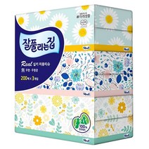 잘풀리는집 리얼 실키 천연펄프 미용티슈 200매, 1팩, 3개입