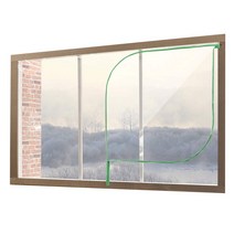 알뜨리 EVA 방풍비닐 창문용 투명 민트지퍼 소 200 x 120 cm + 양면테이프