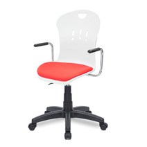 체어포커스 킹스 팔걸이형 회전의자 KS830-ART, 바디(화이트), 방석(레드)