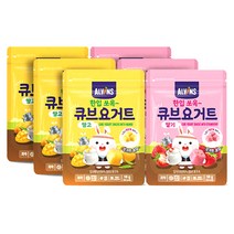 엘빈즈 한입 쏘옥 큐브 요거트 과자 6p E세트, 망고, 딸기, 1세트