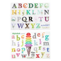 맘스보드 문자자석놀이 영어 대문자 + 영어 소문자, 1세트, 알파벳 (대문 자26p) + 알파벳(소문자 26p + 아이스크림 7p)