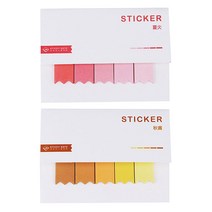 라이프포인트 5칼라 리본 인덱스 디자인 메모지 2p 06 핑크 세트, 06핑크, 07옐로우, 1세트