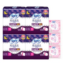 바디피트 순간흡수 오버나이트 12p x 4팩 + 한결중형2p x 3팩, 12개입, 1세트