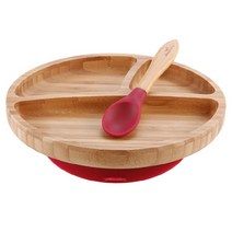 아반치 대나무 유아 흡착 식판세트, 자주, 식판 + 스푼