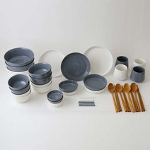 에라토 모노 4인 홈식기세트 39p T-97A90, 화이트, 그레이, 12종, 1세트