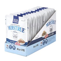 동원 뉴트리플랜 모이스트루 고양이간식 80g 파우치, 참치, 12개
