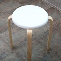 [에코DIY] 원목 원형벤딩스툴, 화이트