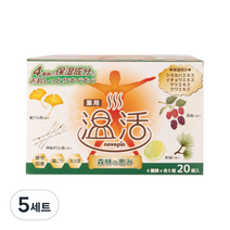 탄산 입욕제 온천생활 20정 / 숲 시리즈 4종 x 5p 세트, 875g, 5세트