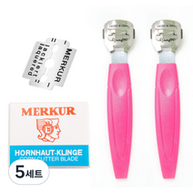 모모리빙 굳은살제거 발 각질 면도기 로즈 2p + 면도날 10p 세트, 5세트