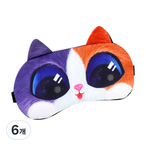 동물 그래픽 안대 9 반반 고양이, 1개입, 6개