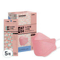 CLEANWELL 뉴크린웰 황사방역용마스크 대형 KF94, 30개입, 5개, 핑크