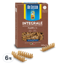 데체코 통밀 푸질리 스파게티면, 500g, 6개