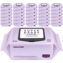 슈퍼대디 저자극 아기물티슈 하이클래스 시그니처 캡형, 70매, 60팩