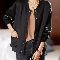 아뗄릭 여성용 빅사이즈 소매 포인트 소프트 캐주얼 자켓 00276