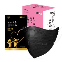 다나마스크 뉴다나온숨 키즈 다나 하모니 스타일 마스크 소형 KF94, 30개입, 1개, 검정색