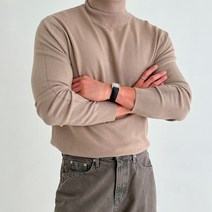 이윤 남성용 목폴라 니트