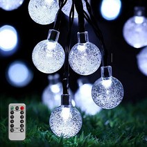 대한 벽 인테리어 크리스마스 트리 LED 캠핑 감성 파티 버블 줄 전구 조명 100구 10M, 화이트
