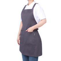 라미아스텔라 도톰한 H형 카페 바리스타 앞치마 M, 다크그레이, 1개