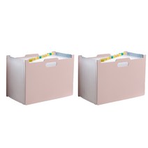 [아코디언수리] 댓츠댓 아코디언 문서정리 대용량 서류폴더 가로형, 핑크, 2개