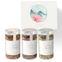 띵넛 03 무릉도원 3구 2호 견과 아몬드 210g + 호두 140g + 캐슈넛 190g + 쇼핑백 선물세트, 1세트
