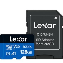 [마이크로칩] 렉사 High-Performance microSDXC UHS-I 633배속 메모리카드, 128GB