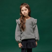 올리반 여아용 쁘띠 체크 티셔츠