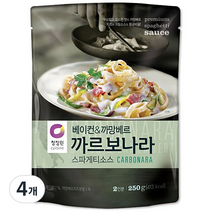 청정원 베이컨 앤 까망베르 까르보나라 스파게티소스, 250g, 4개