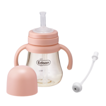 에디슨 PPSU 빨대컵 240ml 일반빨대 + 추빨대, 핑크, 1개
