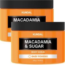 쿤달 슈가 바디 스크럽 베이비파우더향, 550g, 2개