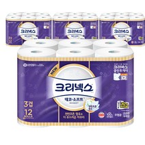 크리넥스 천연펄프 데코 앤 소프트 롤화장지 35m, 12롤, 4팩