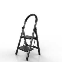 코끼리리빙 접이식 스툴 사다리 A형 2단 블랙, 1개