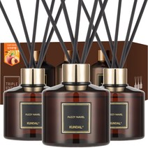 쿤달 퍼퓸 디퓨저 200ml 3개 + 섬유스틱 15개 세트, 퍼지네이블향