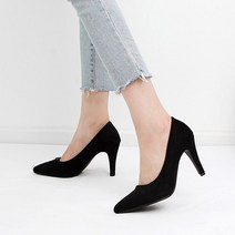 벨루 스웨이드 스틸레토 하이힐 펌프스