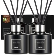 쿤달 퍼퓸 디퓨저 아로마 에디션 200ml 2개 + 섬유스틱 10개, 1세트, 자스민우디향
